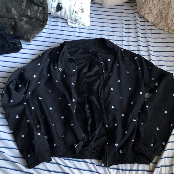 BOGO Black polka dot bomber style jacket - Picture 3 of 6